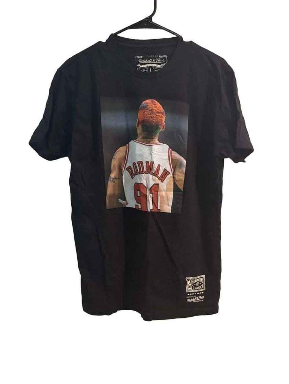 Mitchell & Ness Dennis Rodman Graphic T-Shirt Size L Black Chicago Bulls size la